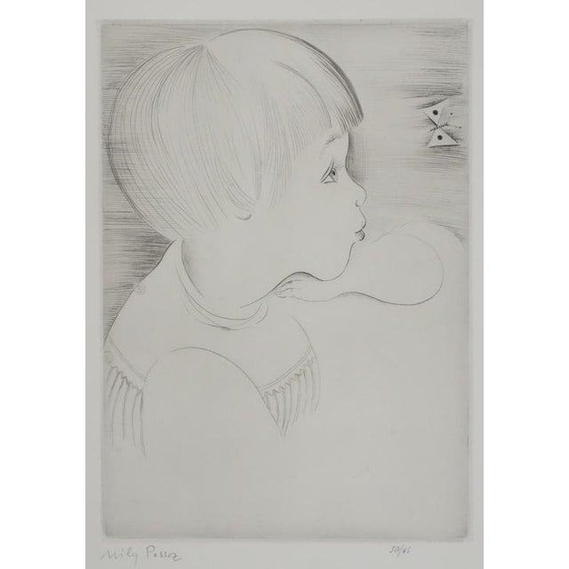 Mily Possoz, The Butterfly, Original Signed Engraving For Sale - Image 10 of 10