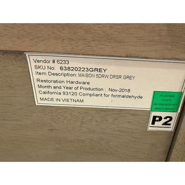 Restoration Hardware Maison Collection Dresser, Light Oak For Sale - Image 9 of 12