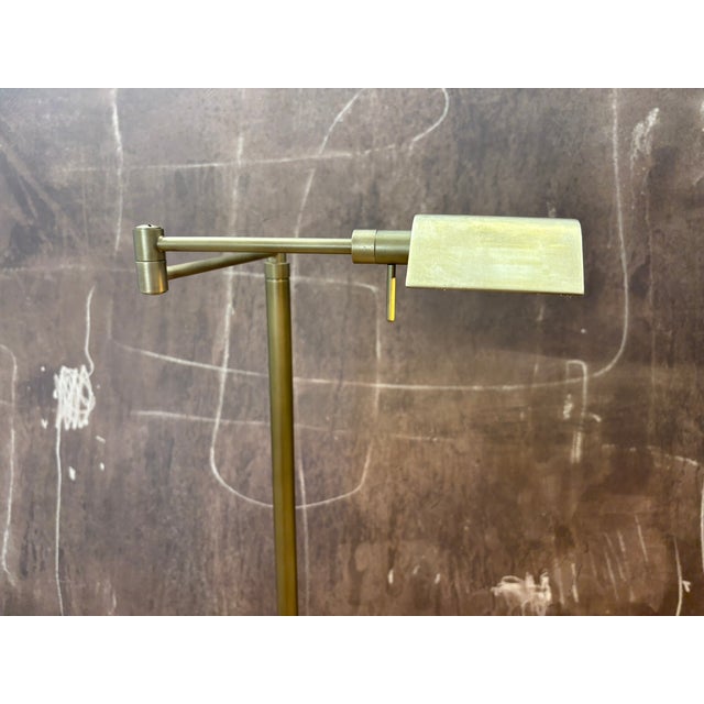 RH Restoration Hardware Métier Task Floor Lamp Lacquered Burnished Brass | Adjustable Swing Arm | Dimmable Task Lighting...