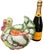 A wonderfully exuberant vintage majolica-style ceramic tureen modeled as a turkey nestled among a bounty of garden...