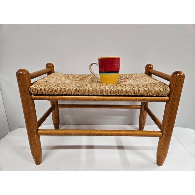Danish Modern Rush Seat Footstool For Sale - Image 13 of 14