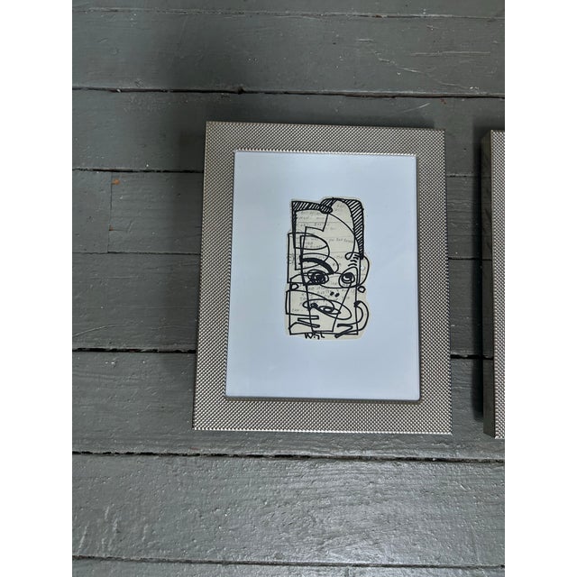 2020s Contemporary Two Original Wayne Cunningham Abstract Marker Drawings - A Pair For Sale - Image 5 of 5