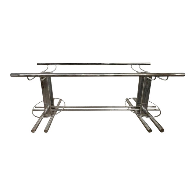 1960s Italian Modern Chrome Dining Table Base Designed by Romeo Rega For Sale