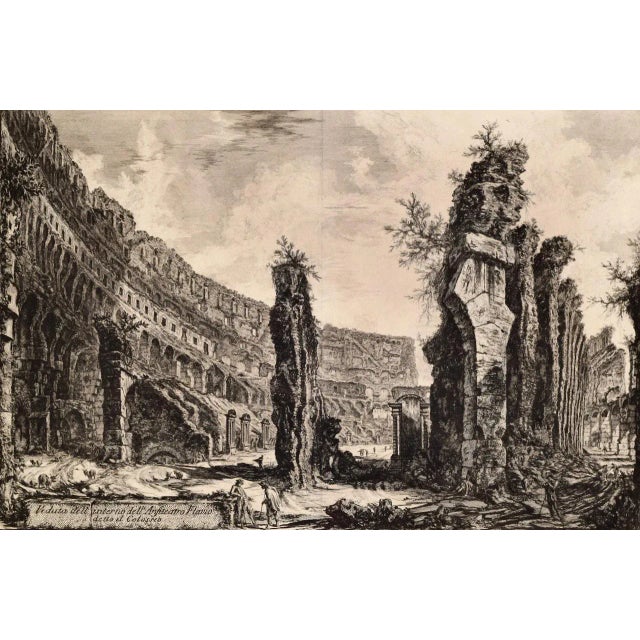 The Roman Colosseum: A Framed 18th Century Etching of the Interior by Giovanni Piranesi, 1766 For Sale - Image 4 of 11