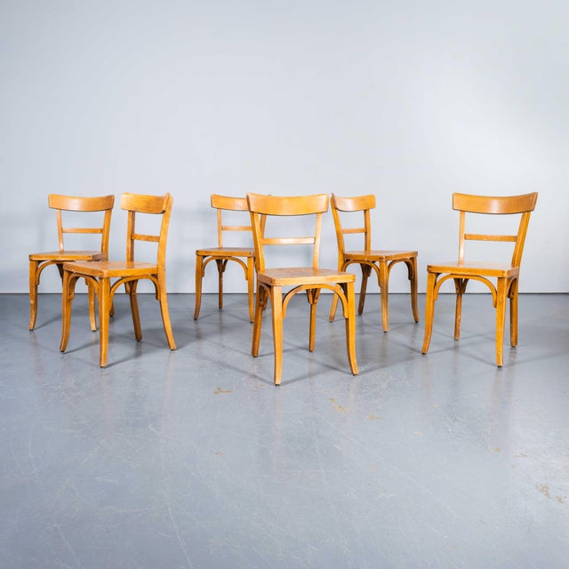 Honey Bentwood Dining Chairs from Baumann, 1950s, Set of 6 For Sale - Image 12 of 12