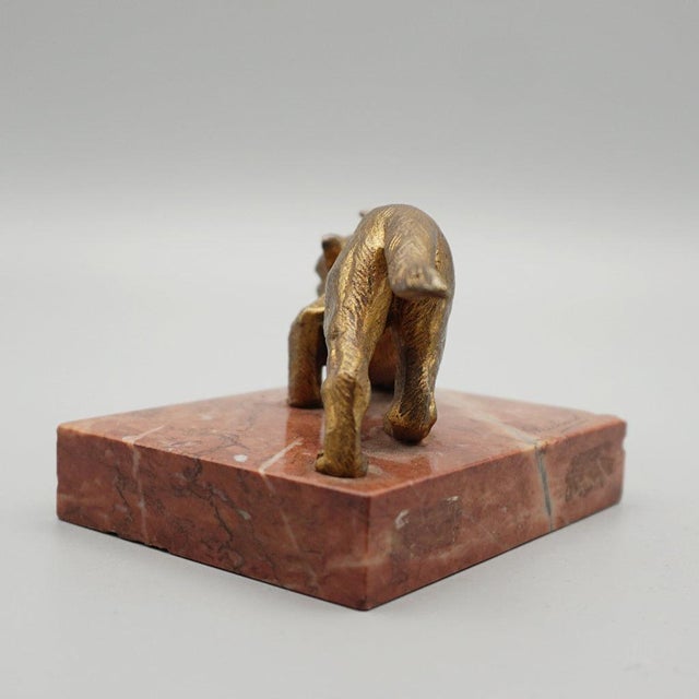 Cat Paperweight in Marble and Bronze, 1920s For Sale - Image 6 of 9