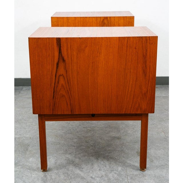 Mid Century Danish Modern Executive Desk Black Top Brass 5 Drawer File Denmark For Sale - Image 4 of 12