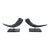 Pair of Vintage Faux Ram Horn Sculptures on Black Marble Bases For Sale