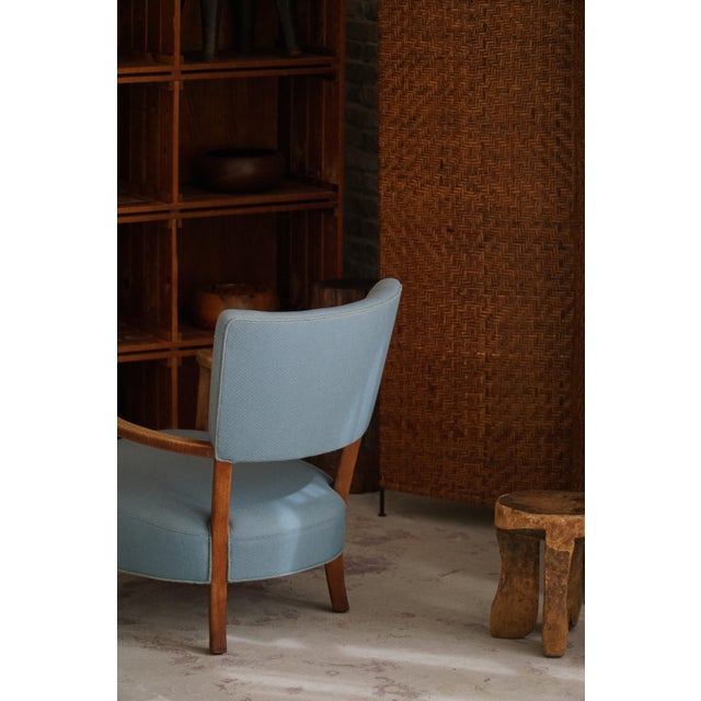 Danish Modern Curved Lounge Chair in Oak attributed to Viggo Boesen, 1950s For Sale - Image 18 of 18