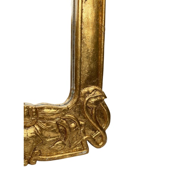 Large Art Nouveau Style Mirror in Gilded Wood, 1960s For Sale - Image 10 of 11