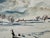 Rustic Henry Emil Salloch Original Watercolor on Paper Snowfield Under Heavy Skies. 1948. For Sale - Image 3 of 7