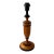Turned Wood Table Lamp With Black Banding Detail For Sale