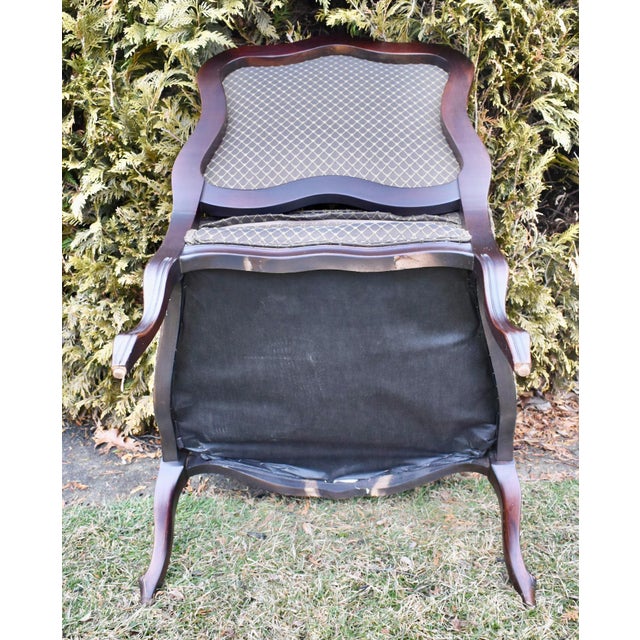 Fairfield Co Wood Armchair Vintage Traditional French Louis XV Parlor Accent For Sale - Image 11 of 12