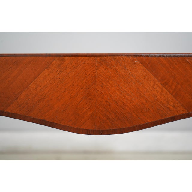 French Vintage Parquetry Mahogany Rectangular End Table For Sale - Image 12 of 13