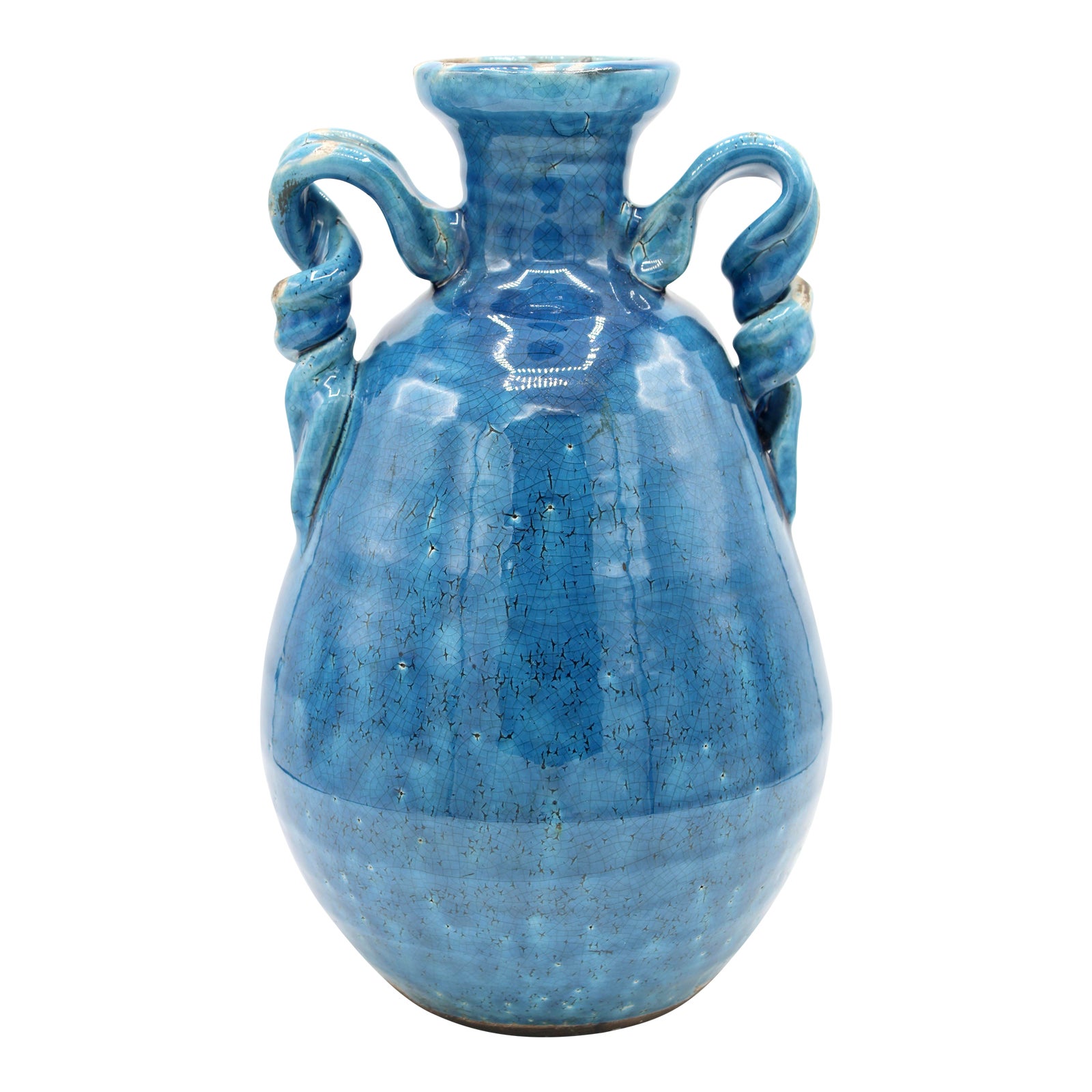 Vintage Italian Blue Terra Cotta Vase Chairish