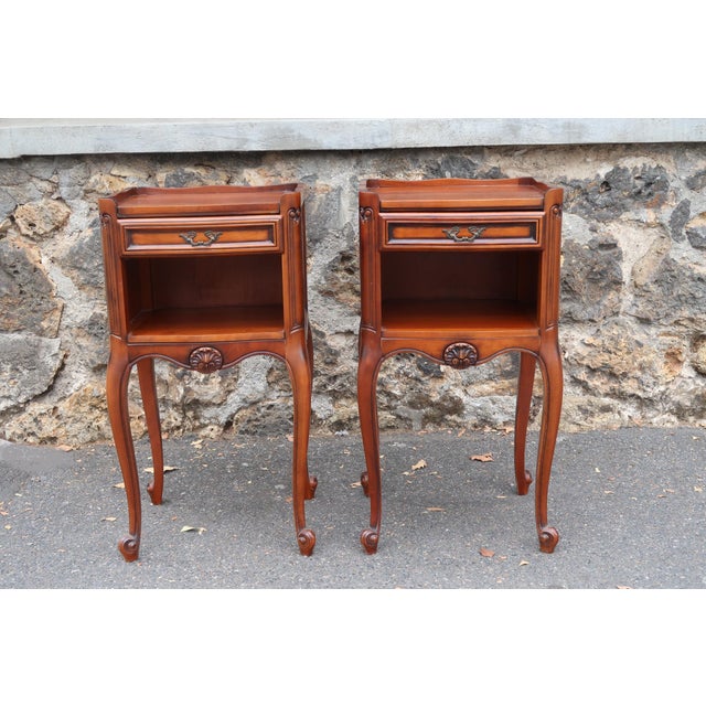 Pair of French Louis XV Style Side Tables Nightstands For Sale - Image 13 of 15