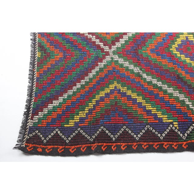 1950s 1950s Colorful Tribal Turkish Kilim Rug - 6' 9'' X 9' 4'' For Sale - Image 5 of 11