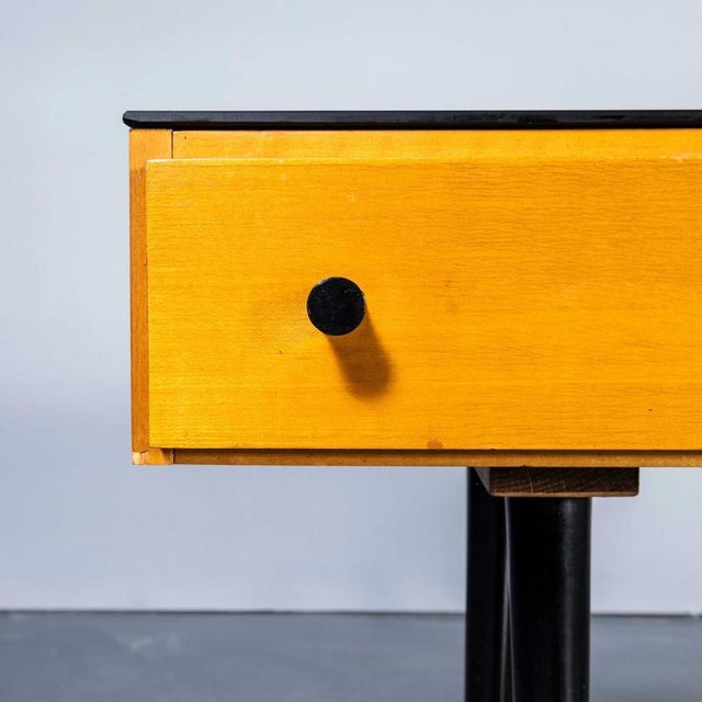 1950's small birch glass top dressing table - czech production. Good sized practical dressing table or small hall table or...