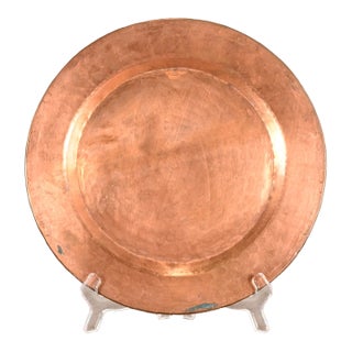 Roycroft Style Arts & Crafts Hammered Copper Charger Plate or Tray For Sale