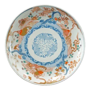 Japanese Imari Plate With Sea Animals 19th Century