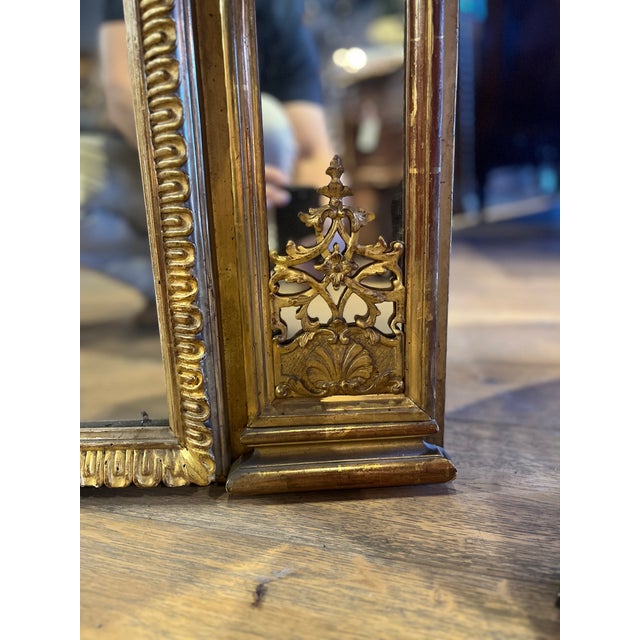 18th Century 19th Century Louis XVI Style Trumeaux Mirror With Original Gilding For Sale - Image 5 of 8