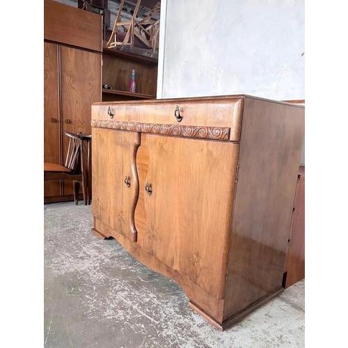 Art Deco Walnut Sideboard with Drinks Cabinet, 1930s For Sale - Image 3 of 11