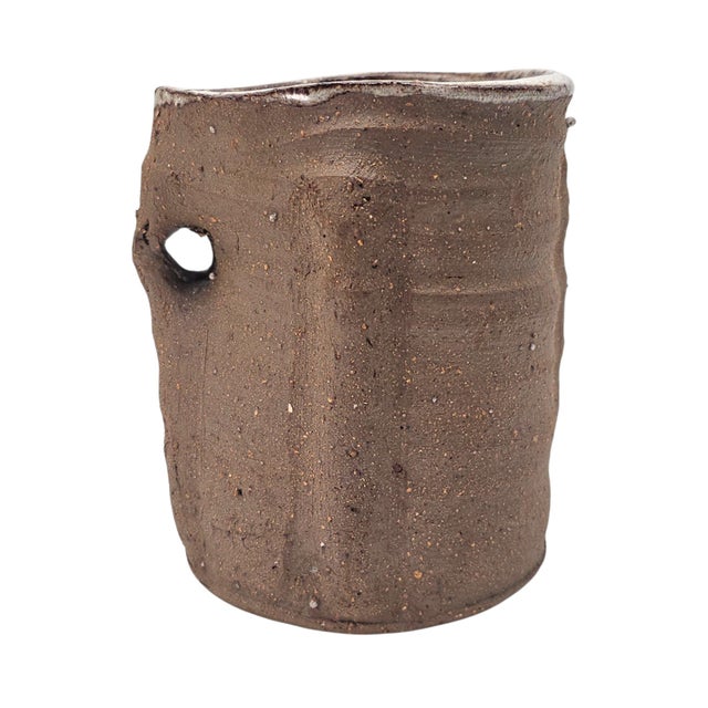 Joseph Hysong California Studio Stoneware Vessel, Mid-Century Modern 6" For Sale - Image 4 of 9