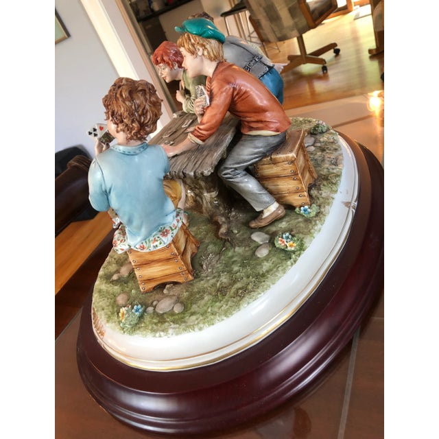 1970s Capodimonte “The Cheats” Italian Porcelain Scene by Cortese For Sale In Denver - Image 6 of 7