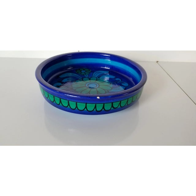 Mid-Century Italian Vivid Blue Hand Painted Pottery Bowl For Sale In Miami - Image 6 of 10
