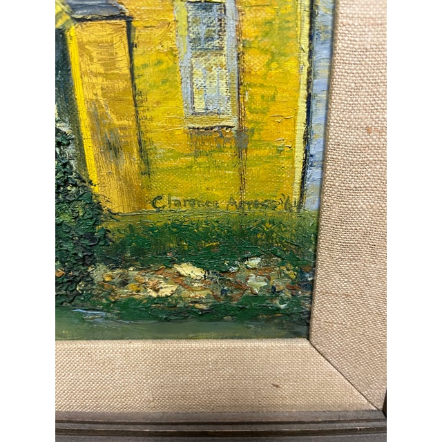 English 1960s Clarence Agress Oil on Canvas of English Cottages For Sale - Image 3 of 4