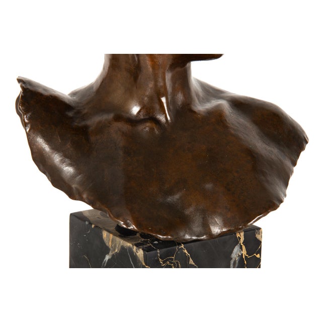 French Antique Bronze Sculpture Bust of Diana by Falguiere Ca. 1880 For Sale - Image 13 of 17