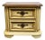 Stanley Furniture Solid Pecan Antiqued Yellow Cream Painted Mediterranean 27" Two Drawer Nightstand For Sale