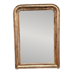 19th C French Silver Guiltwood Mirror