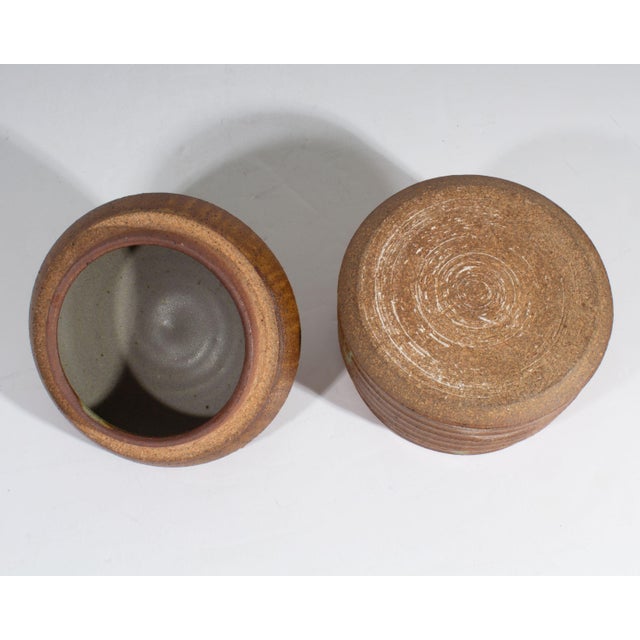 Mid 20th Century Dee Schaad Signed Studio Pottery Lidded Canister For Sale - Image 5 of 6