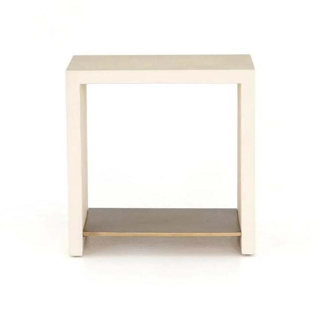 Contemporary Four Hands Hugo End Table, Parchment White For Sale - Image 3 of 9
