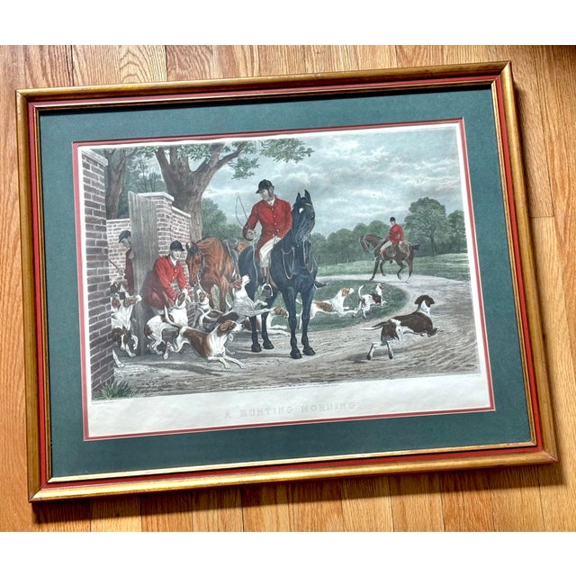 English Late 19th Century Edward Gilbert Hester (1843-1903) English Framed Colored Engraving Hunt Scene For Sale - Image 3 of 5