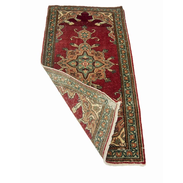 Mid-Century Modern Vintage Mini Turkish Rug For Sale - Image 3 of 4