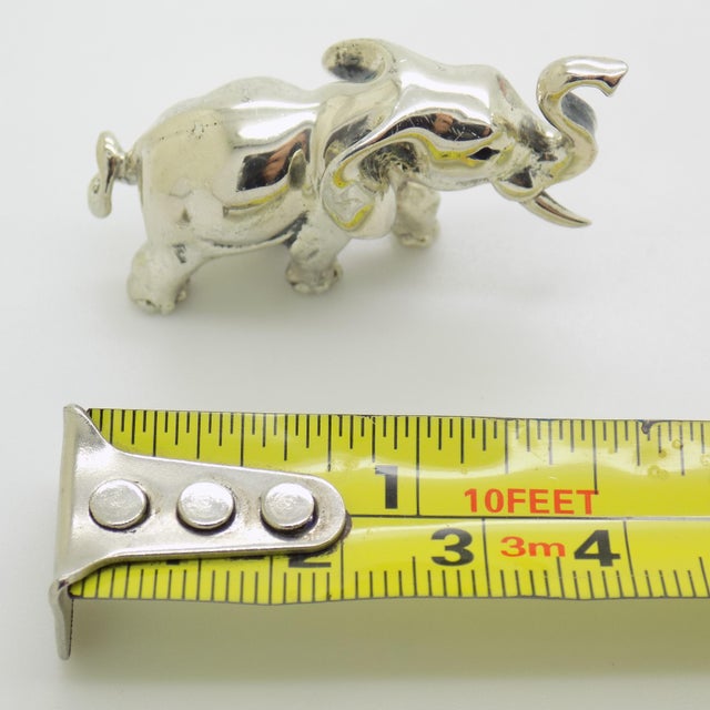 Vintage Italian Handmade Genuine Silver Elephant Figurine Sculpture Miniature For Sale - Image 11 of 11