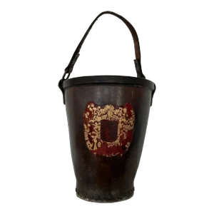 Vintage English Leather and Rivets Fire Bucket