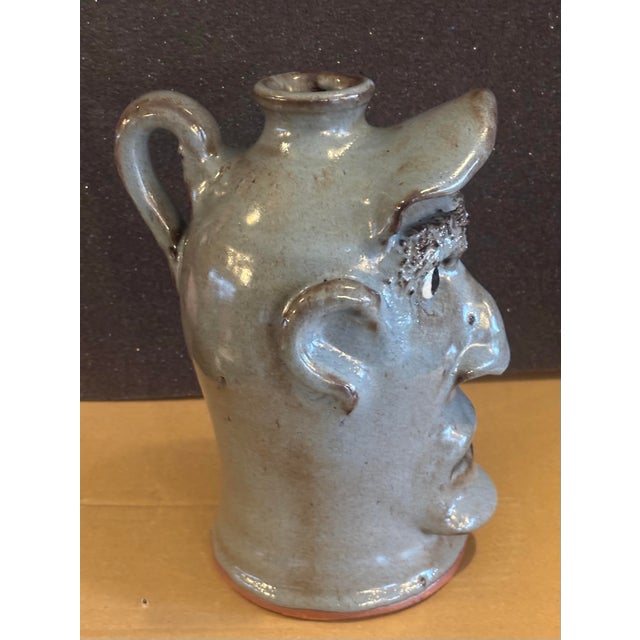 Blue Southern Face Jug Folk Art For Sale - Image 8 of 10