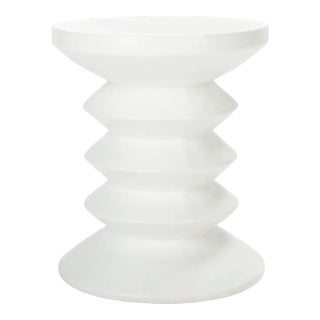 Benaya Concrete Accent Stool - Ivory For Sale