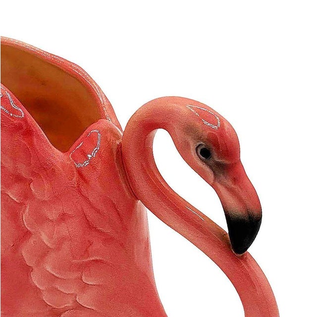 Rare Mid 20th Century Ceramic Pink Flamingo Flower Table Planter Signed Will-George For Sale In Los Angeles - Image 6 of 8