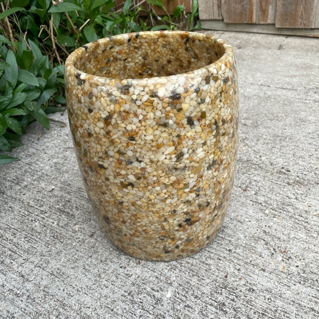 1980s Mid Century Pebble Resin Wastebasket For Sale - Image 5 of 6