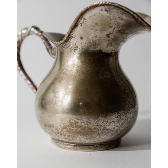 Vintage Hammered Silver Plated Creamer with Twisted Handle by Calegaro Padua, 1920s For Sale - Image 11 of 12