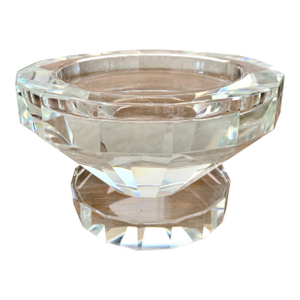 Vintage Oleg Cassini Crystal Faceted Pillar Candleholder