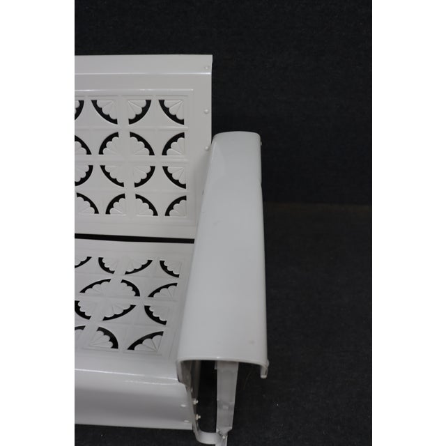 1950s Pie Crust Style Fully Restored White Metal Glider For Sale - Image 11 of 14