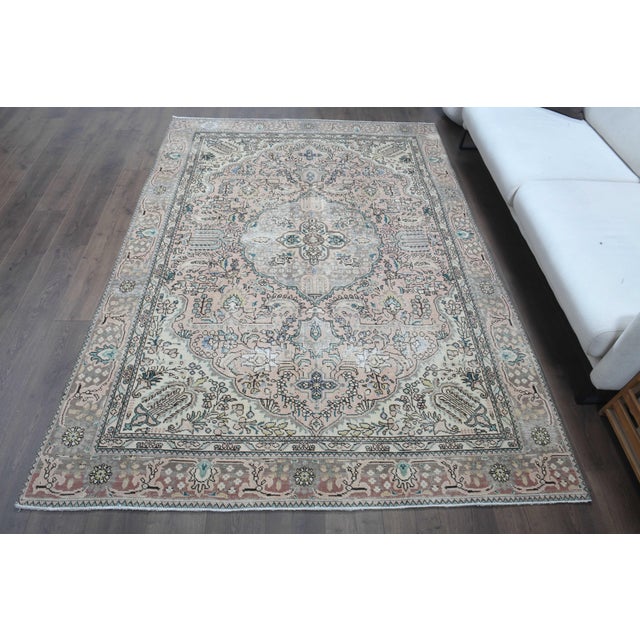 Vintage Persian Hand-Knotted area rug is a semi-antique vintage area rug. The '70s Eastern region of Anatolian's unique...