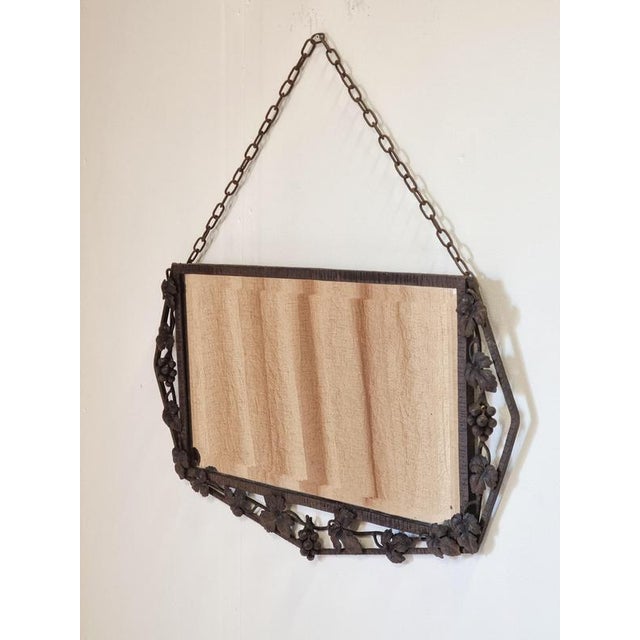 Black French Art Deco Iron Mirror, 1930s For Sale - Image 8 of 9