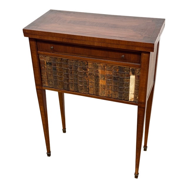 French Louis XVI Style Faux Book Side Table, Early 20th Century For Sale