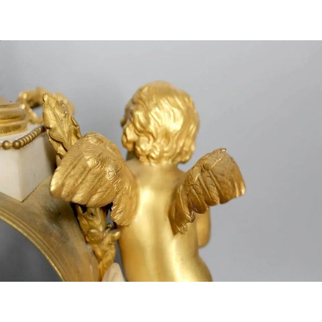 Louis XVI Gilt Bronze and Marble Table/Chimney Clock, France, Circa 1860 For Sale - Image 9 of 12